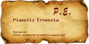 Plavsitz Erneszta névjegykártya
